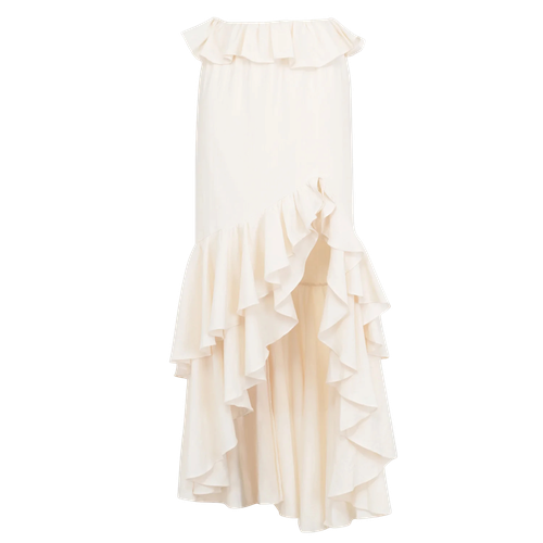 Raina ruffed skirt in off white - Amazula - Modalova