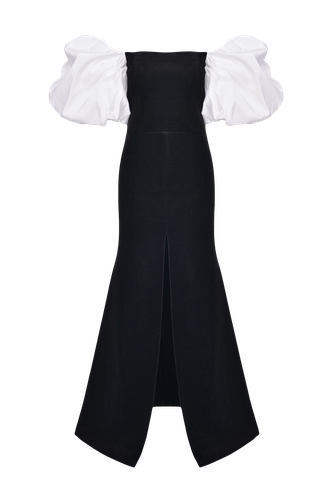Evening dress made of velvet with white sleeves - Lily Was Here - Modalova