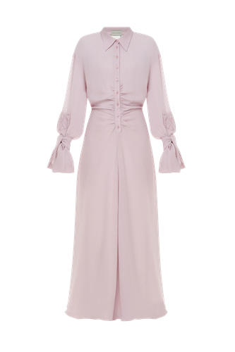 Dress with a Drape in Taffy Pink - Malva Florea - Modalova