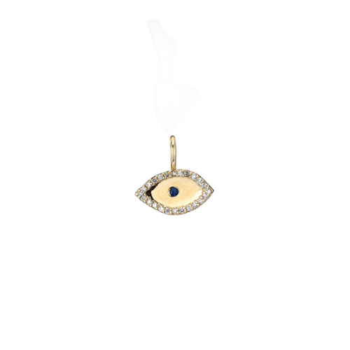 Petite Gold, Diamonds & Sapphire Evil Eye Charm - Ali Grace Jewelry - Modalova