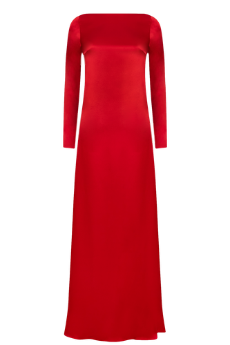Dahlia Backless Satin Maxi Dress - Red - Hervanr - Modalova