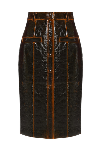 Faux leather midi skirt - Maria Kokhia - Modalova