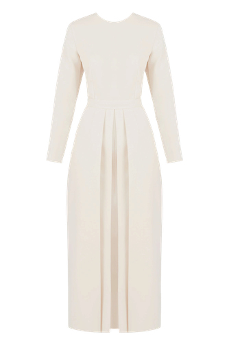 TILDA pastel cream classic pleated midi dress - UNDRESS - Modalova