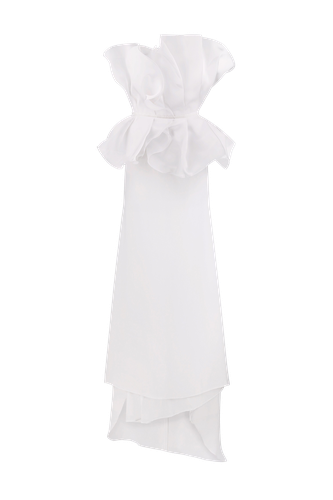 Maxi draped dress - Total White - Modalova