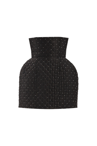 Black crystal quilted mini skirt - Compte Spain - Modalova