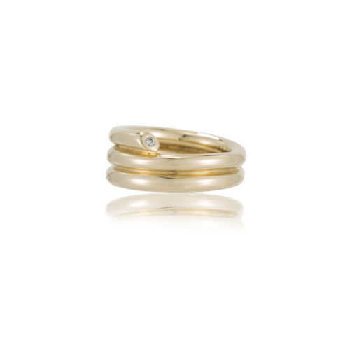 Gold & Diamond Coil Ring - Ali Grace Jewelry - Modalova