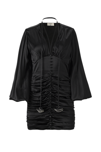 Ruched mini dress in black - Lita Couture - Modalova