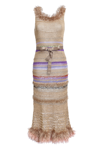 Camila Multicolor Handmade Knit Dress - ANDREEVA - Modalova