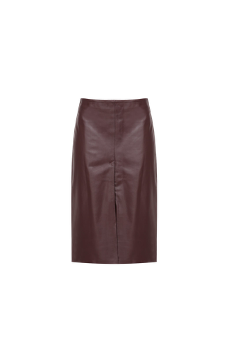 Leather Skirt With Slit - A.M.G - Modalova