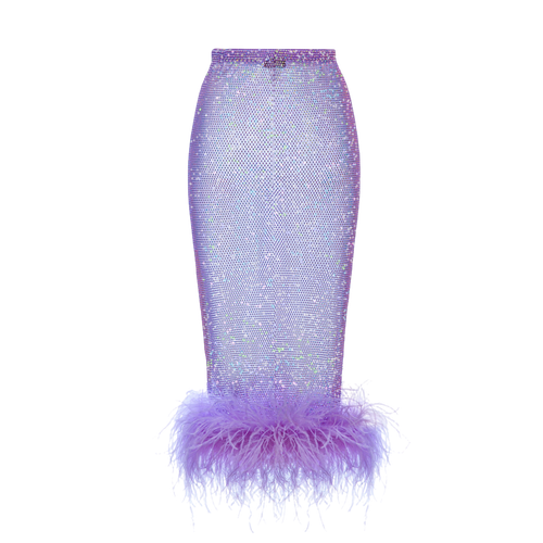Purple Midi Feathers Skirt - Santa Brands - Modalova