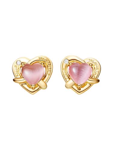Ambre Heart Earrings (Pink) - Nana Jacqueline - Modalova