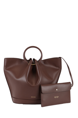 CHOCOLATE LEATHER CARRY CASE - Saonara - Modalova