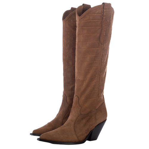 BISCOTTO MOCK CROC NOBUK TALL BOOTS - Toral - Modalova