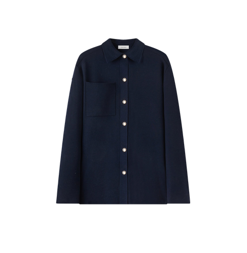 WOOL SHIRT WITH METAL BUTTONS - CRUSH Collection - Modalova