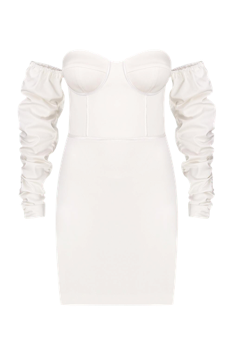 Mini-dress with short sleeves - Total White - Modalova