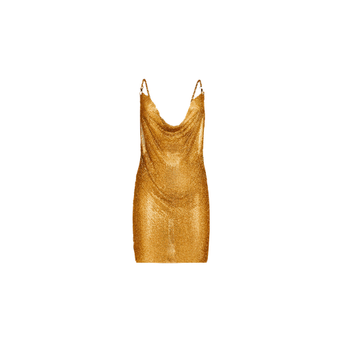 Dark gold X chain crystals mini dress - Daniele Morena - Modalova