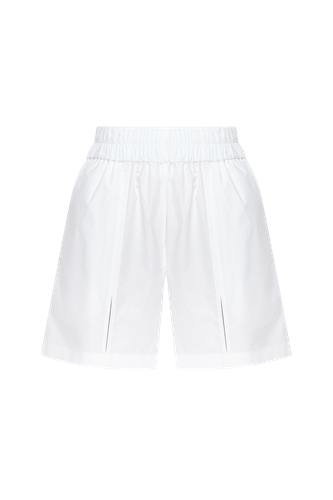 Bermuda Shorts with an Elastic Band with Slits at the Seams in White - Malva Florea - Modalova