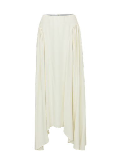 YSABELL Cream Pleated Midi Skirt - MAET - Modalova