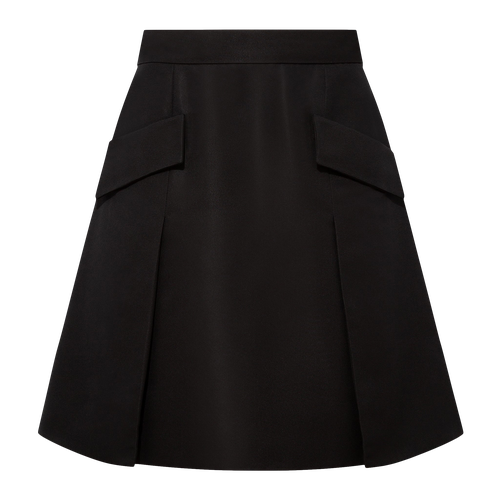 Pleated Silk-Blend Flared Skirt (Black) - Femponiq - Modalova
