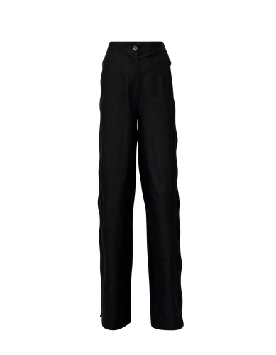 NEREUS Black Cut-Out Linen Pants - MAET - Modalova
