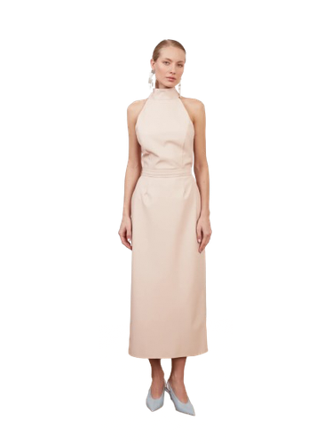 SENSA light pink faux leather midi dress - UNDRESS - Modalova