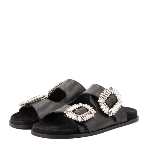 BLACK LEATHER SANDALS - Toral - Modalova