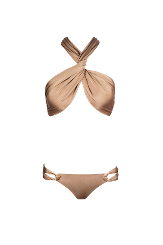 Wrap Bikini in Bronze - Bottom - Sara Cristina - Modalova