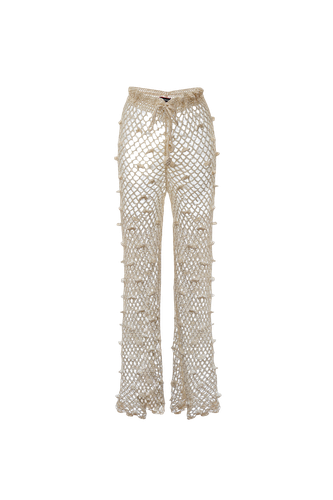 White Handmade Crochet Pants - ANDREEVA - Modalova