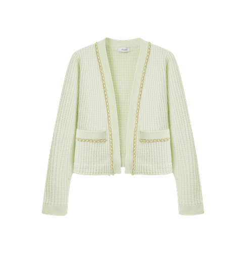 WAFFLE KNIT CASHMERE CARDIGAN - CRUSH Collection - Modalova