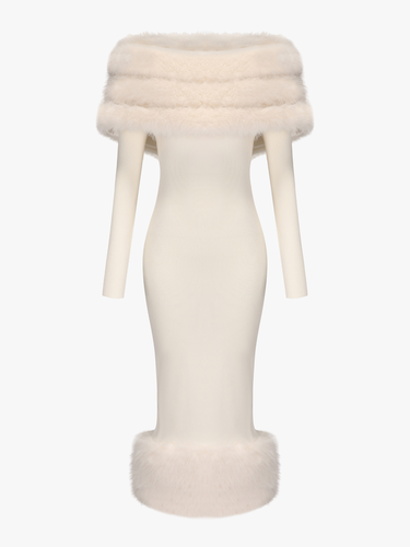 Natalia Fur Dress () - S - Midi dresses - Nana Jacqueline - Modalova