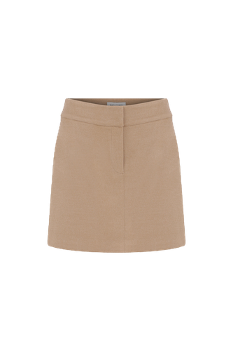 Marde Wool Mini Skirt in Beige - Nazli Ceren - Modalova