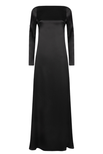 Dahlia Backless Satin Maxi Dress - Black - Hervanr - Modalova