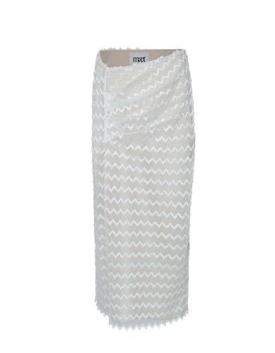 HEBO White Knit Asymmetric Midi Skirt - MAET - Modalova