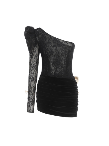 Wilma Velvet Dress (Black) - Nana Jacqueline - Modalova
