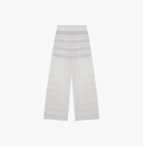 LINEN SEQUINED POINTELLE TROUSERS - XS - Straight leg pants - CRUSH Collection - Modalova