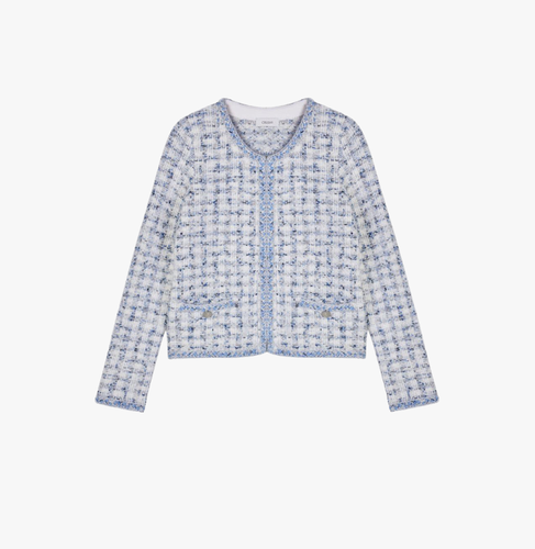 HOUNDSTOOTH CREWNECK JACKET - S - Jackets - CRUSH Collection - Modalova