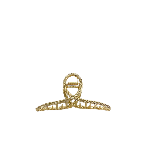 Gold Twisted Metal Hair Claw Clip - Anisa Sojka - Modalova
