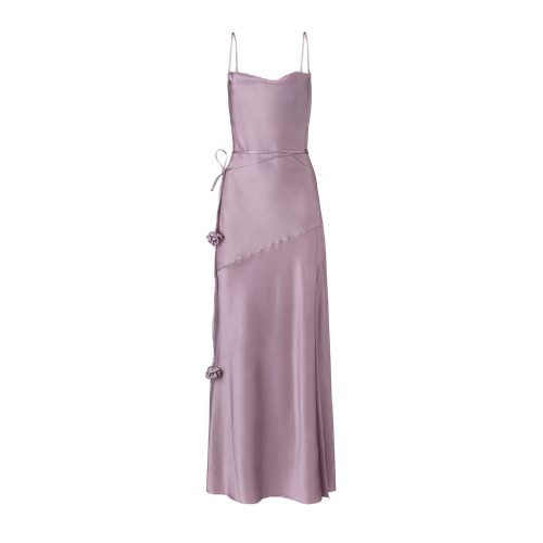 Floor-length satin dress in purple - Lita Couture - Modalova