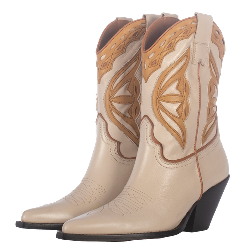 OFF-WHITE LEATHER COWBOY BOOTS - Toral - Modalova