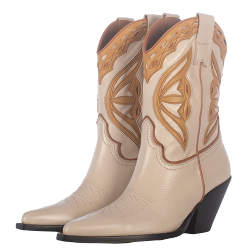 OFF-WHITE LEATHER COWBOY BOOTS - Toral - Modalova