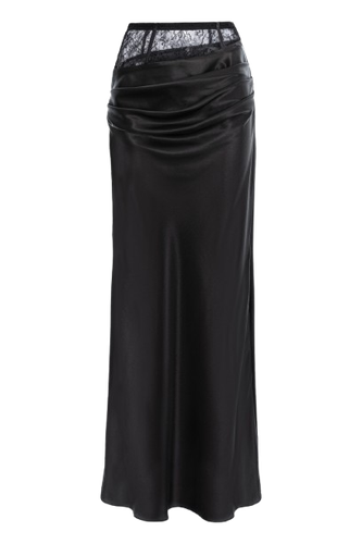 Lace & Silk Satin Draped Skirt | Women's Maxi skirts - Aureliana - Modalova