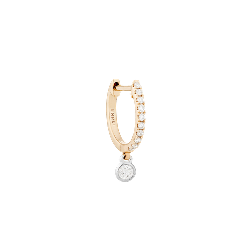 DIAMOND PENDANT HOOP - WHITE DIAMOND & PLAIN WHITE/YELLOW - 11mm - Earrings - ENNUI - Modalova
