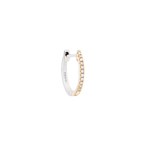 HOOP WHITE DIAMOND & YELLOW/WHITE - 11mm | Women's Earrings - ENNUI - Modalova