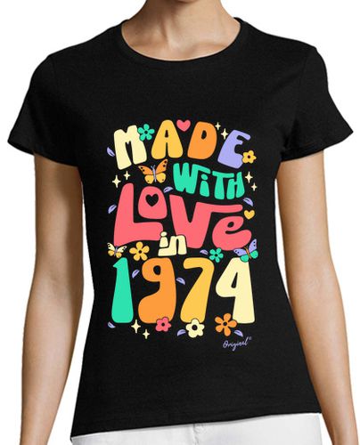 Camiseta mujer Made with Love in 1974 - latostadora.com - Modalova