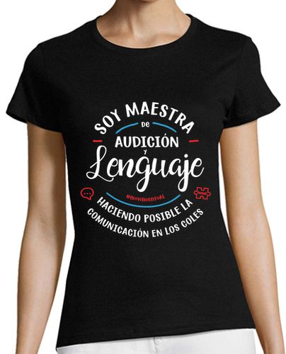 Camiseta mujer maestra AL negro - latostadora.com - Modalova