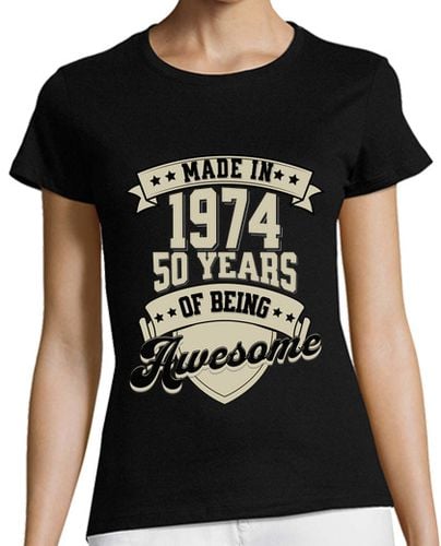 Camiseta Mujer Manga Corta hecho en 1974 50 años cumpleaños laTostadora - latostadora.com - Modalova