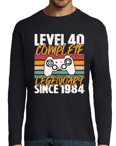 Camiseta Hombre Manga Larga nivel 40 años 1984 cumpleaños del jugad laTostadora - latostadora.com - Modalova