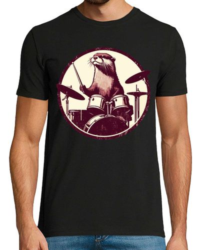 Camiseta Hombre Manga Corta divertido baterista de nutria laTostadora - latostadora.com - Modalova