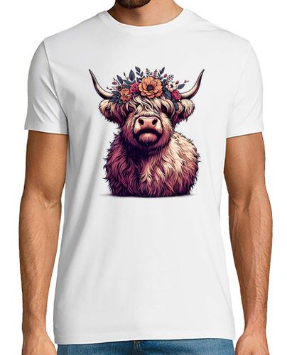 Camiseta Hombre Manga Corta Graciosa vaca de las tierras altas con laTostadora - latostadora.com - Modalova