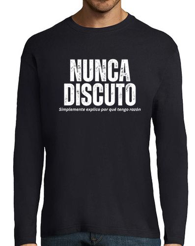 Camiseta Hombre Manga Larga Nunca Discuto. Divertida Camiseta laTostadora - latostadora.com - Modalova